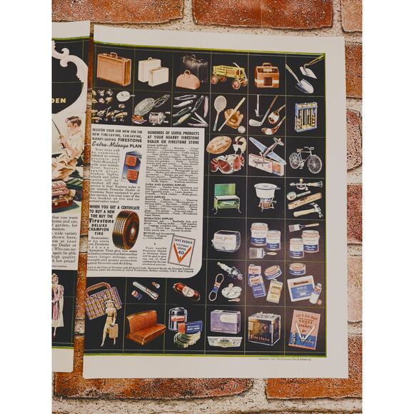 1942 Firestone 2-Page Vintage Print Ad‎ - Extra Values & Wartime Products - Picture 5 of 7